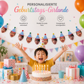 Personalisierte Geburtstags-Girlande mit deinem Foto 🎉