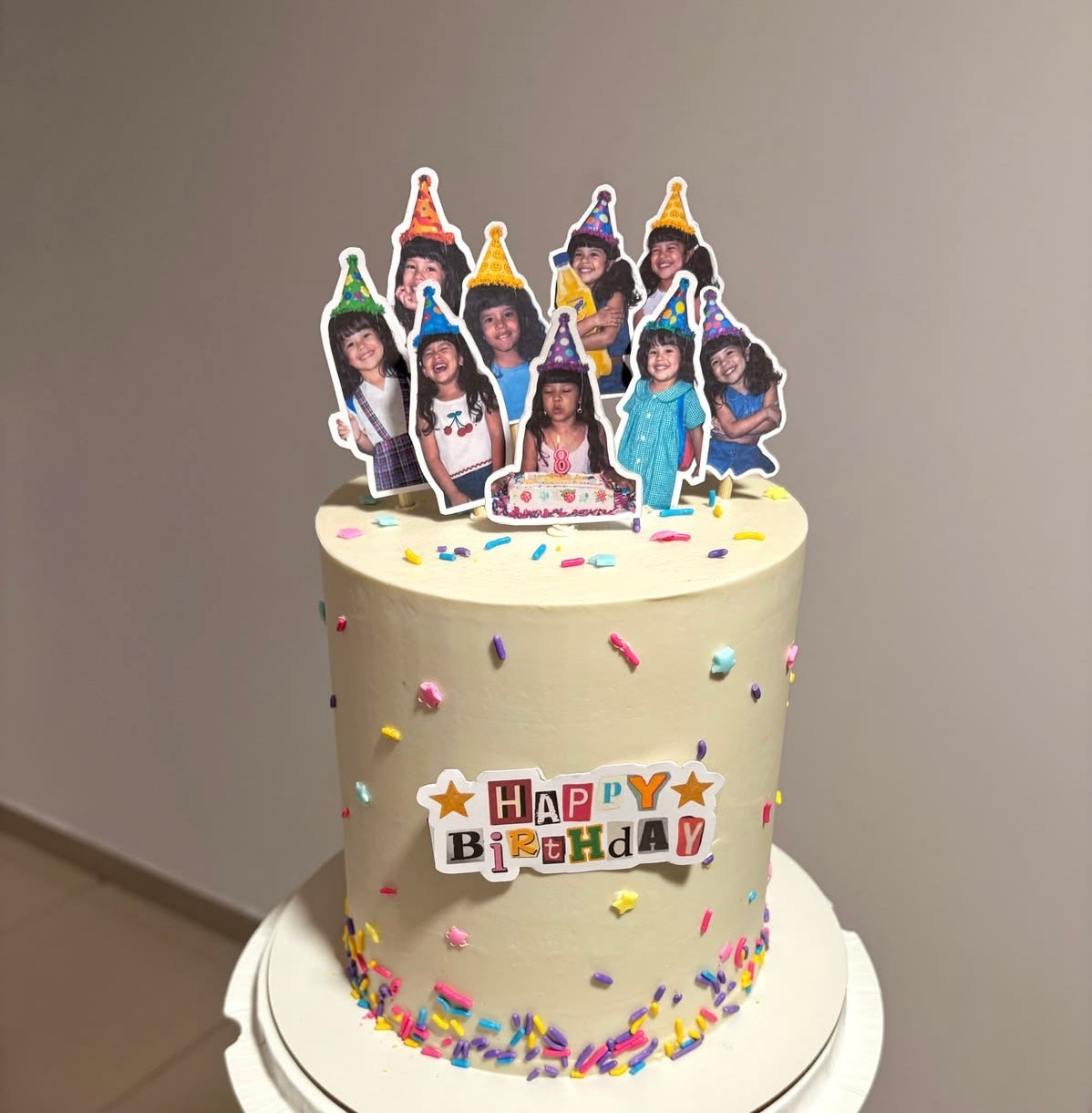 Personalisierter Cake Topper mit Foto – Geburtstag