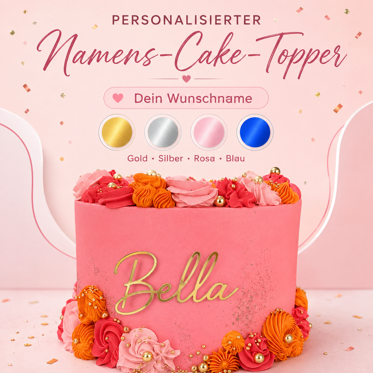 Personalisierter Namens-Cake-Topper – Wunschname